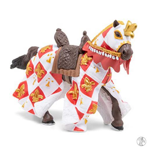 Papo Mundo medieval Caballo con Flor de Lys blanco