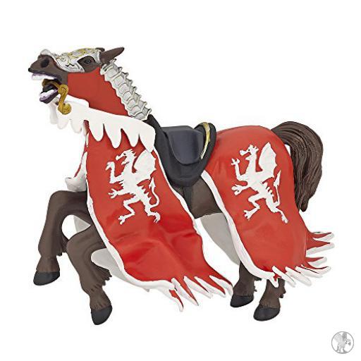 Papo Mundo medieval Caballo rey dragón rojo